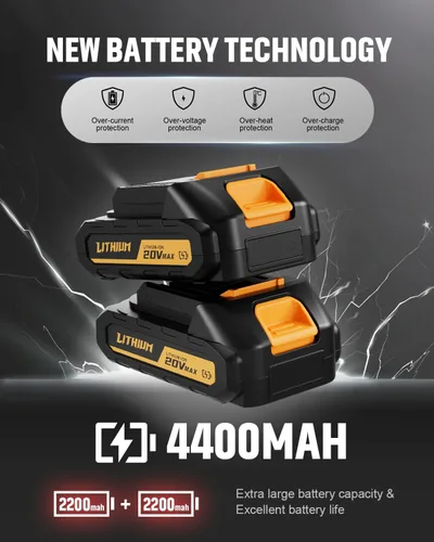 Miniatura 2 de Mini motosierra eléctrica de mano portátil de 6 pulgadas con 2 baterías, 2 cadenas para cortar árboles, corte de madera, patio y jardín