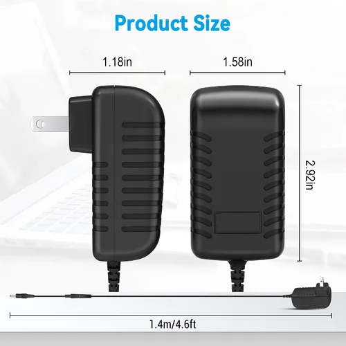 Miniatura 3 de Adaptador de CA DC para Black & Decker GC1800 GCO1800 GC180WD B&D GC 1800 Tipo 2 0.394 in DC Taladro inalámbrico GC01800 BD B&D HPC18 Slide Pack
