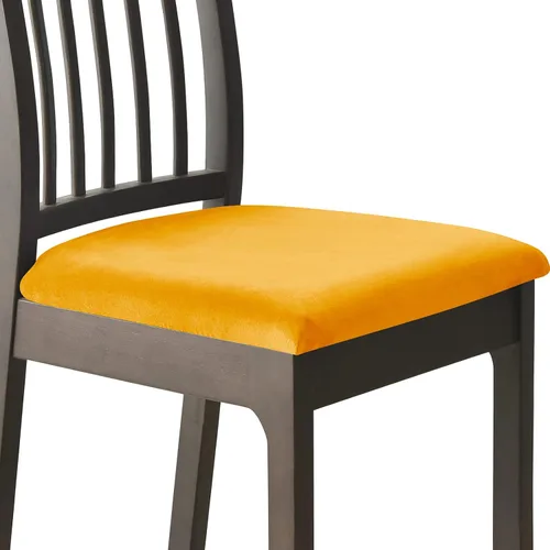 Miniatura 29 de Juego de 2 fundas elásticas para asiento de silla de comedor, de terciopelo suave, fundas protectoras universales extraíbles para sillas de comedor