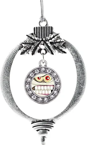 Miniatura 30 de Inspired Silver - Twin One - Adorno festivo de Navidad de plata - Adorno festivo de árbol de Navidad con dije de círculo y circonita cúbica