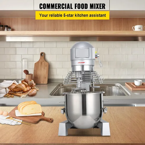 Miniatura 2 de Happybuy 10Qt Mezclador Comercial de Alimentos con Función de Temporización, Mezclador Comercial de 500W, Bol de Acero Inoxidable, Resistencia