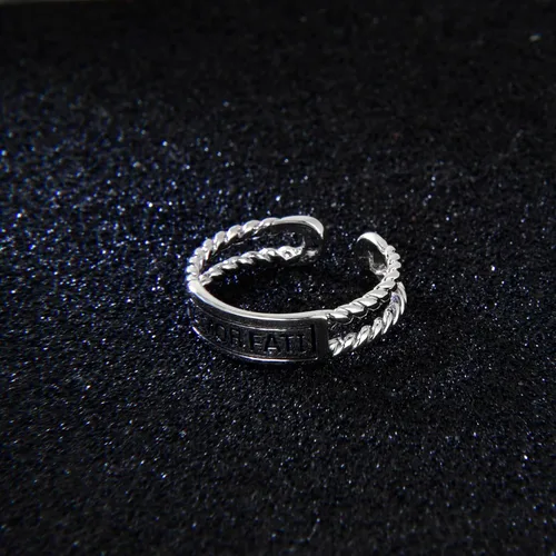 Miniatura 45 de CANDYFANCY Anillo de nudo celta de plata de ley 925 abierto para el dedo medio nudillo para mujer, tamaño ajustable 4-7