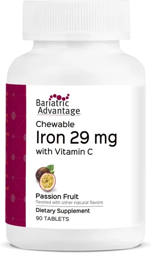 Miniatura 8 de Bariatric Advantage Hierro masticable de 29 mg - para pacientes de cirugía bariátrica - Hierro con vitamina C - Sin sabor a hierro - Suplemento