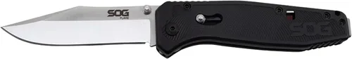 SOG Flare Cuchillo Plegable y de Bolsillo con Apertura Asistida Tech Knife con Hoja de Borde Recto de Acero Inoxidable de 3.5 Pulgadas y Empuñadura