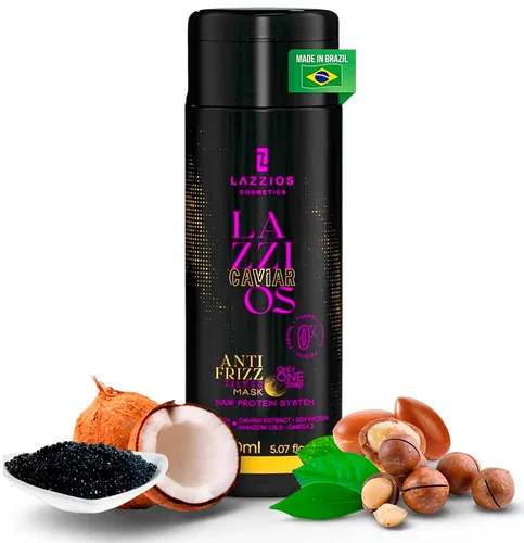 Lazzios Caviar - Proteína orgánica para el cabello, tratamiento capilar con queratina brasileña sin formaldehído, alisado profesional, queratina