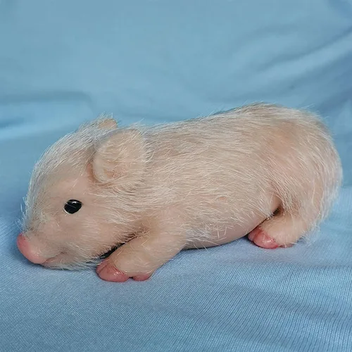 Eummy Juguetes de cerdo para niñas y niños de 5 pulgadas, mini cerdo de silicona realista, cuerpo de animales falsos elásticos, mini muñecas de bebé