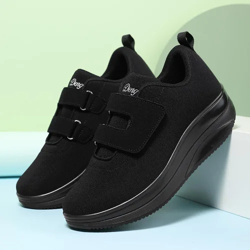 Miniatura 8 de Velcro Platform Sneakers for Women Comfortable Wedge Rocker Bottom Walking Shoes Supportive Extra Wide Width 2 Inch Thick Sole Adjustable Closure