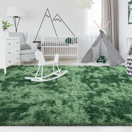 Miniatura 113 de FlyDOIT Alfombras Grandes para Sala de Estar, 5x8 Pies Alfombra Shaggy Teñida con Tie-Dye Gris Oscuro, Alfombras Mullidas Tipo Manta, Alfombras