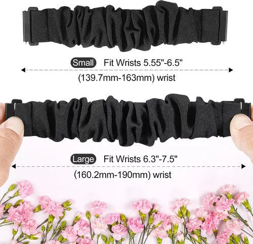 Miniatura 4 de Sunnyson Correas de 0.866 in para reloj inteligente Veryfit IDW13/IDW16/IDW19/IDW26/IDW28, paquete de 2 correas elásticas de tela elástica
