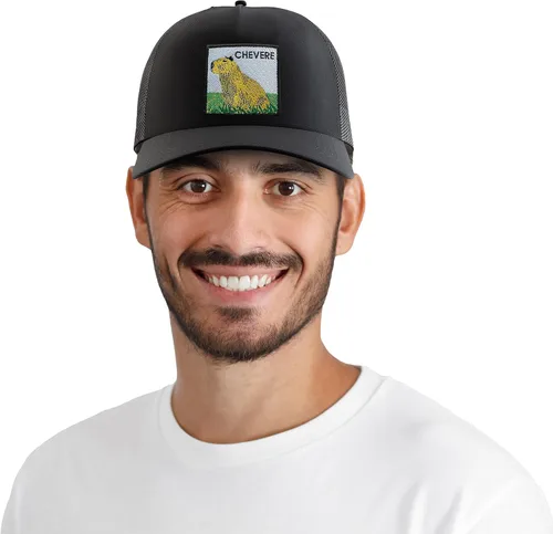 Miniatura 8 de Gorra de camionero, sombrero de malla ajustable Snapback, gorra negra Capybara, gorra de béisbol de malla, sombrero bordado Capybara. Unisex