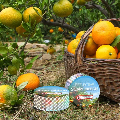 Miniatura 5 de Cinta de miedo de pájaros (524 pies) - Cinta reflectante para pájaros - Mantén a los pájaros lejos al aire libre - Cinta de miedo para control