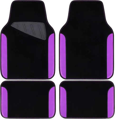Miniatura 17 de CAR PASS Alfombrilla impermeable para automóvil, alfombrillas universales para automóvil con almohadilla para el talón del conductor, alfombra