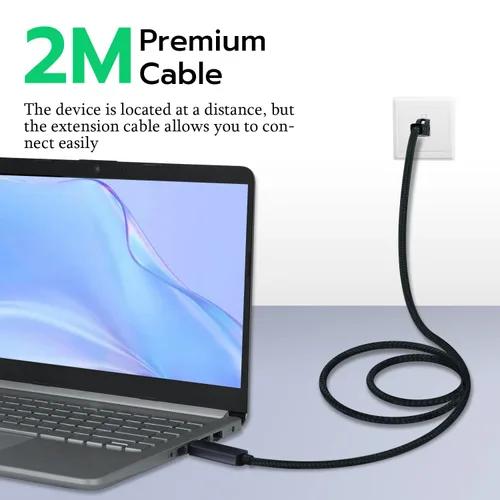 Miniatura 4 de Mcbazel Cable USB a Ethernet de 6.6 pies, USB 3.0 A a RJ45 macho de nailon, red LAN Gigabit conectada directamente, compatible con laptop, PC
