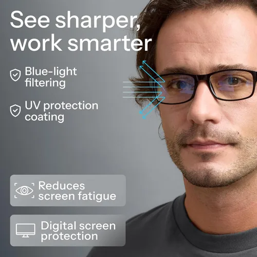Miniatura 6 de Gaoye Gafas de lectura profesionales para todo el día, lectores de computadora con protección de luz azul, paquete económico B1-5 Pack Negro Claro