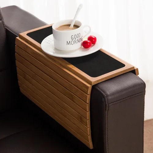 Miniatura 7 de GEHE Bandeja para Brazo de Sofá, Reposabrazos Flexible/Desplegable, Soporte para Tazas de Brazo de Sofá, Ideal para Bebidas, Snacks y Control