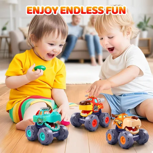 Miniatura 4 de OCATO Juguetes de Carro para Regalos de Niño de 1 Año, Camiones Monstruo de Juguete con Retroceso para Niños Pequeños de 1-3, Regalo de Cumpleaños