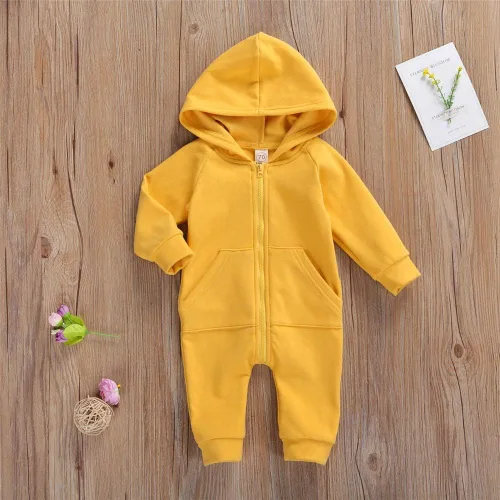 Miniatura 7 de FYBITBO Mameluco con capucha y cremallera para bebés, niños y niñas, mameluco de manga larga para otoño e invierno, ropa cálida
