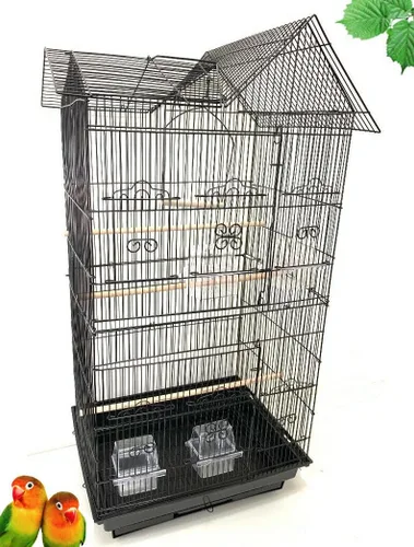 Miniatura 8 de Jaula portátil para pájaros de vuelo mediano colgante de 37 pulgadas para cacatúa, sol, quáquero, periquero, mejilla verde, loro, pinzón, canario