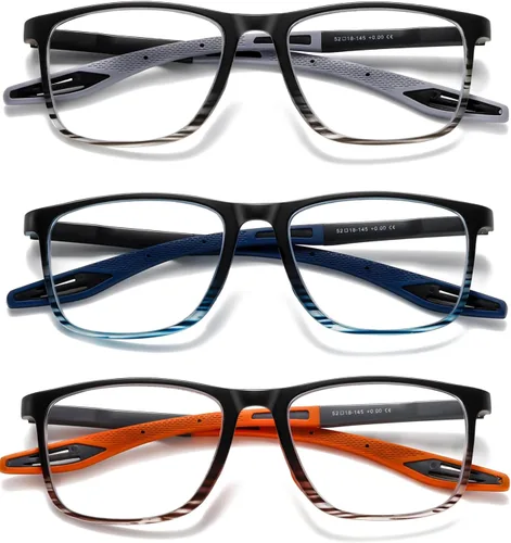 Miniatura 19 de Hubeye TR90 Gafas de lectura deportivas para hombres y mujeres, ultraligeras, flexibles, anti-luz azul (+1.25)