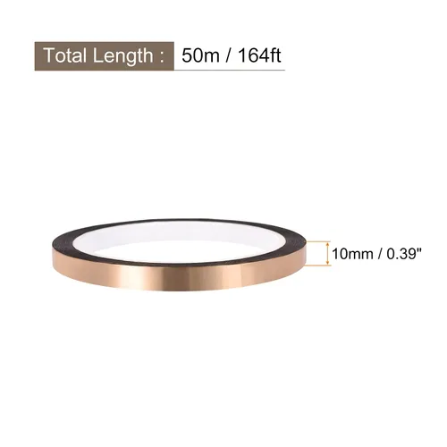 Miniatura 2 de Cinta de película de poliéster metalizado en tono dorado [para pared decorativa, embalaje, impresión] - 0.39 pulgadas x 164 pies/1 rollo