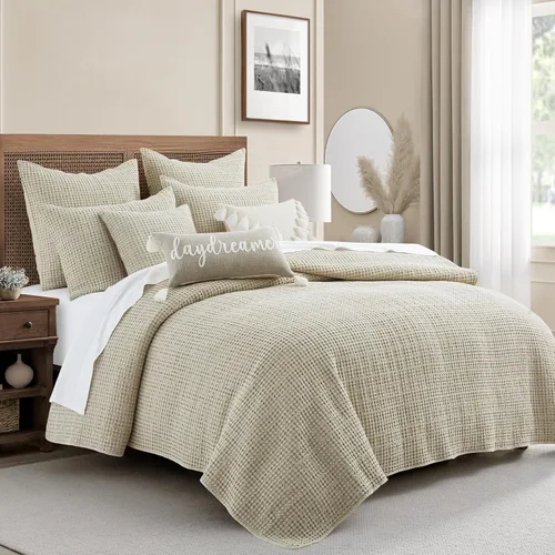 Miniatura 54 de Levtex Home Mills Waffle - Juego de colcha King (122 x 106 pulgadas) con 2 fundas de almohada (36 x 20 pulgadas) - Rubor - Juego de colcha de Blush