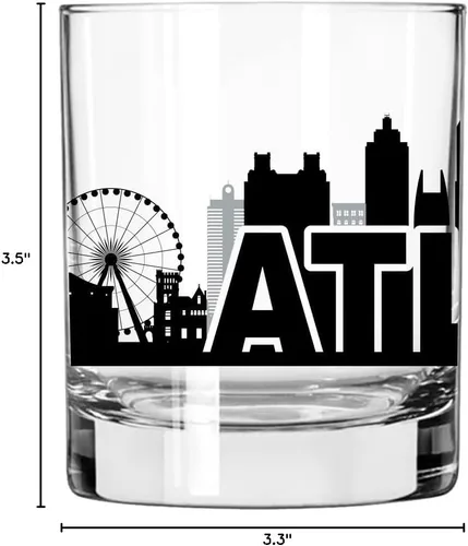 Miniatura 8 de Toasted Tales - Vaso de whisky Atlanta Skyline Cityscapes Regalo para gente de Atlanta City Vasos de ciudad urbana Old Fashioned Rocks Regalo
