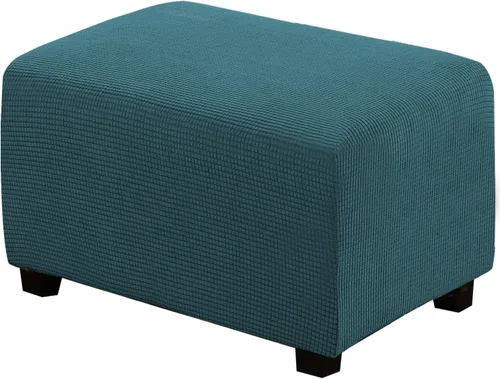 Miniatura 29 de H.VERSAILTEX Funda otomana rectangular de 29 a 34 pies para reposapiés, fundas protectoras para reposapiés, con tela jacquard elástica, gruesa