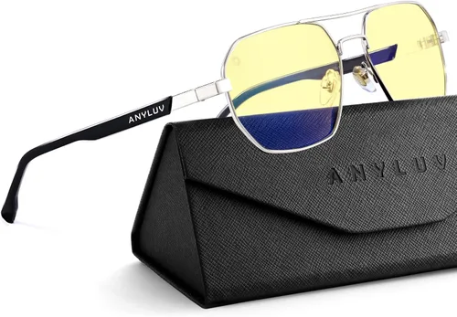 Miniatura 12 de ANYLUV Gafas de luz azul para mujer/hombre, gafas de bloqueo de luz azul para mujer, gafas de juegos para computadora para protección ocular