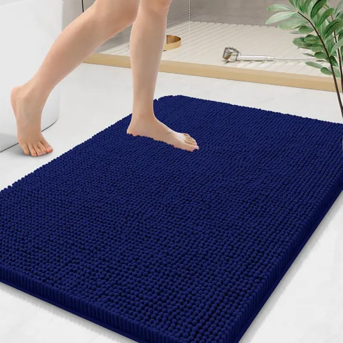 Miniatura 21 de Arotive Alfombras de baño de felpilla extrasuaves y absorbentes, de 24 x 16 pulgadas, lavables a máquina, parte trasera de goma antideslizante