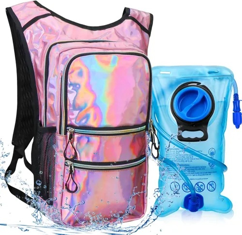 Miniatura 16 de Paquete de hidratación, mochila de agua con vejiga de hidratación de 3 L, aislamiento ligero, esencial para festivales, mochila de hidratación rave