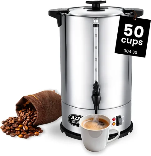 Miniatura 11 de Commercial Coffee Maker 40-Cup Large Coffee Urn with Percolator Coffee Pot Electric 6L Stainless Steel Fast Brew Hot Water Dispenser for Tea