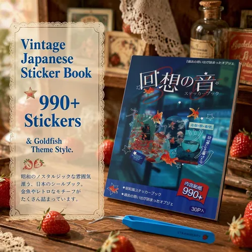 Miniatura 2 de Tmtains 990 calcomanías japonesas para álbum de recortes Heisei retro cómics estilo kawaii coreano calcomanías para diario estético japonés Ab-azul