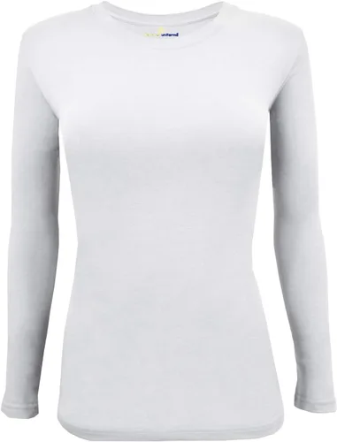 Miniatura 2 de Natural Uniforms Camiseta de manga larga con cuello redondo para mujer, paquete de 5
