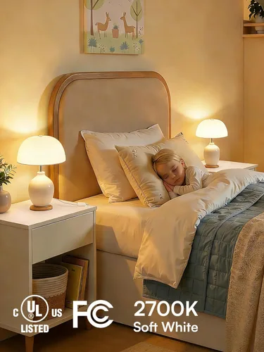 Miniatura 5 de TJOY Bombillas LED regulables A19, bombillas LED E26 equivalentes a 60 vatios, blanco suave cálido 2700K, base estándar de 800 lúmenes, bombillas