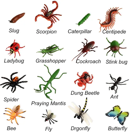 Miniatura 4 de BOHS Figuras de juego de insectos, juguetes realistas de insectos para proyectos educativos, 16 piezas, 2-3 pulgadas de longitud, recuerdos