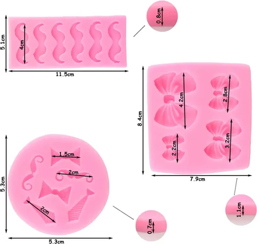 Miniatura 4 de ZiXiang Molde de silicona para decoración de cupcakes con temática de hombrecito, molde de lazo para fondant, para decoración de pasteles de Estilo a
