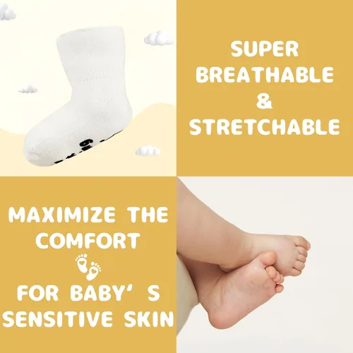 Miniatura 6 de InnoBeta Juego de calcetines para bebé con citas divertidas (4 pares) calcetines para recién nacidosbebés para baby shower, revelación de género