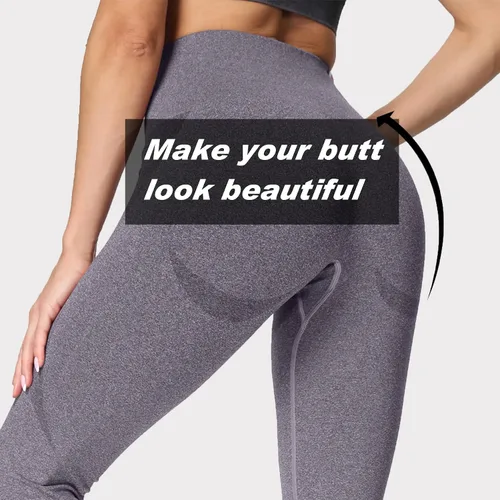 Miniatura 2 de Aoxjox Leggings sin costuras para mujer, con levantamiento de glúteos, cintura alta, pantalones de yoga para entrenamiento