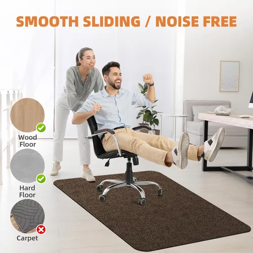 Miniatura 2 de Tapete para silla de oficina para pisos de madera dura y baldosas, 48" x 36" Tapetes para silla de escritorio de computadora, Tapete antideslizante