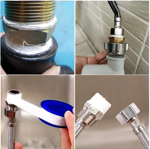 Miniatura 8 de 2 rollos de cinta de teflón de 1/2 pulgada de ancho x 520 pulgadas de largo, cinta de sellado de tuberías y hilo de fontanería, sello sellador