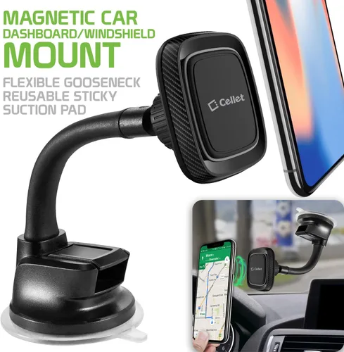 Miniatura 2 de Cellet Soporte magnético para parabrisas con cuello de ganso flexible compatible con iPhone, Samsung Galaxy Flip Z, Fold Z, Google Pixels Moto