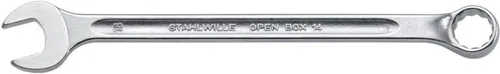 Miniatura 5 de Stahlwille 40101616 Llave combinada, caja abierta, larga, tamaño 0.630 in, ángulo final de anillo de 10 grados, hecha de acero de aleación de cromo