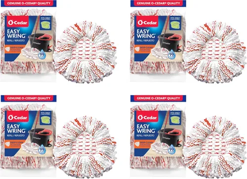 Miniatura 11 de O-Cedar EasyWring - Repuesto de mopa giratoria de microfibra (Paquete de 4)