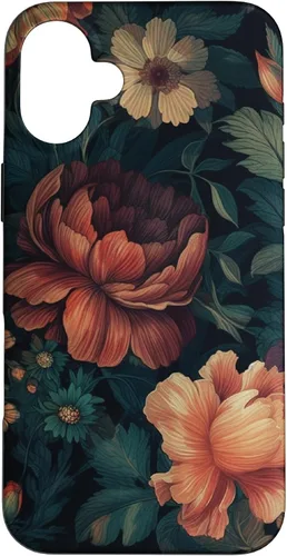 Miniatura 23 de Vintage Dark Flower Pattern Moody Floral Case for iPhone 17