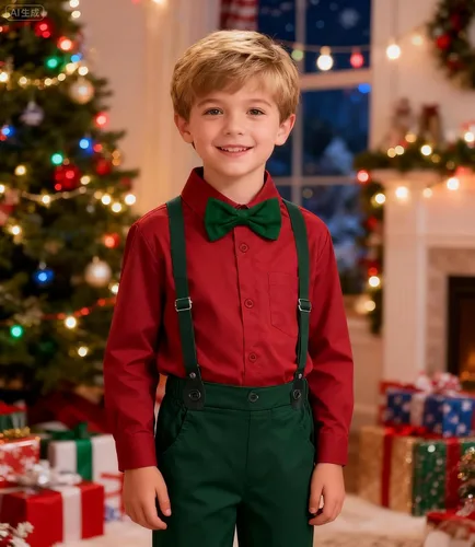 Miniatura 13 de A&J DESIGN Conjunto de ropa formal para niños pequeños con tirantes y tirantes