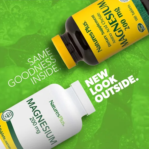 Miniatura 2 de NaturesPlus Magnesio - 200 mg, 180 Tabletas - Vegetariano, Sin Gluten - 180 Porciones