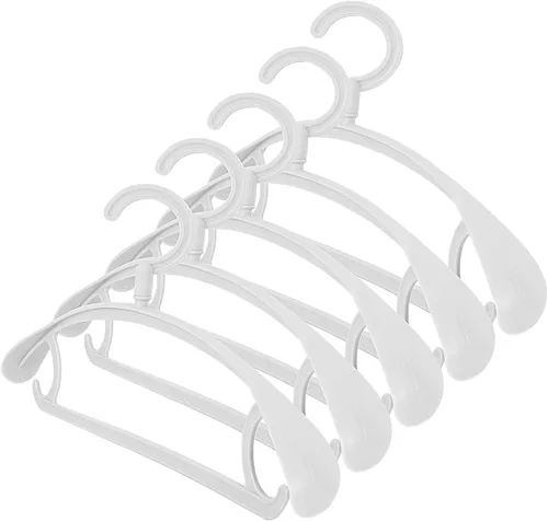 Miniatura 12 de DEDU Perchas de plástico para ropa, paquete de 20 perchas extra gruesas con gancho giratorio de 360° antideslizantes, perchas para suéteres, Beige