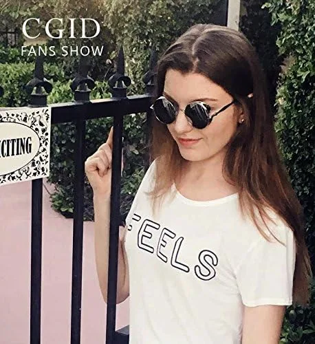 Miniatura 2 de CGID E72 Retro Steampunk Style Inspired Round Metal Circle Polarized Sunglasses for Women Men