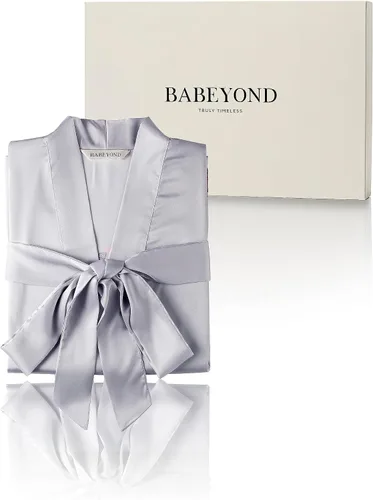 Miniatura 7 de BABEYOND Kimono bata larga de satén floral para dormir, bata de baño para soltera.
