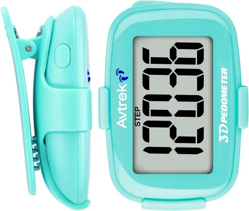 Miniatura 13 de AVTREK Contador de pasos 3D con clip con retroiluminación LED, podómetro de bolsillo para caminar actividades al aire libre, rastreador de fitness